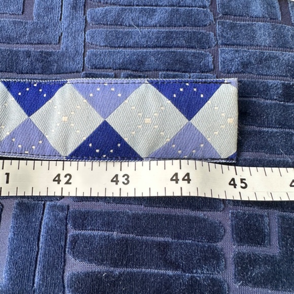 Eliza B multi-blues argyle ribbon belt. Size L. - Picture 3 of 3